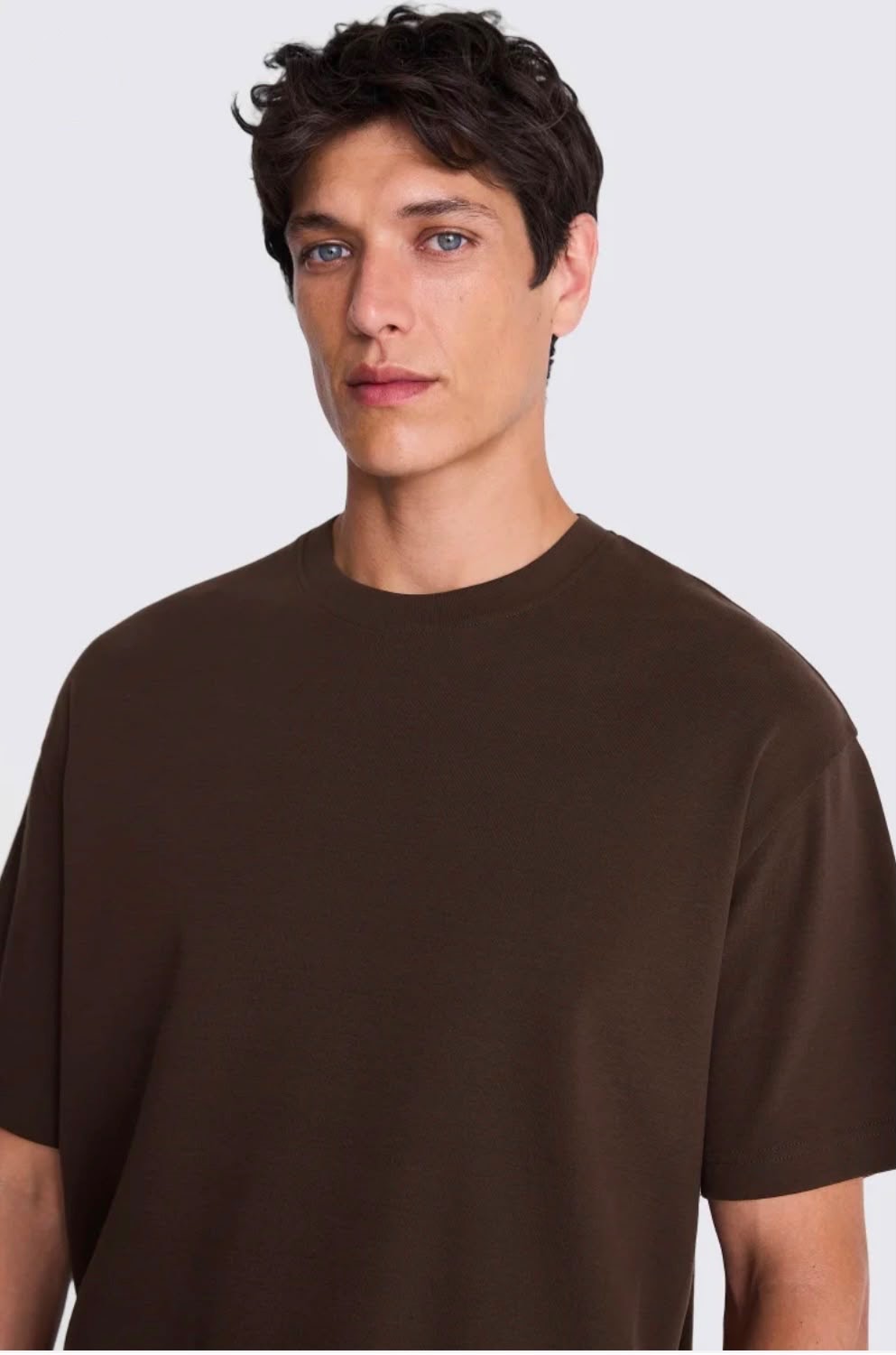 Premium Dark Chocolate Brown Drop Shoulder Over-Sized Crewneck Tee