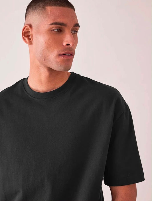 Charcoal Gray Drop Shoulder Oversized Tee