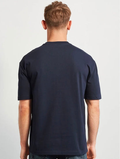 Navy Blue Oversized Drop Shoulder Tee