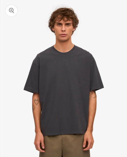 Dark Gray Washed Oversized Drop Shoulder Tee