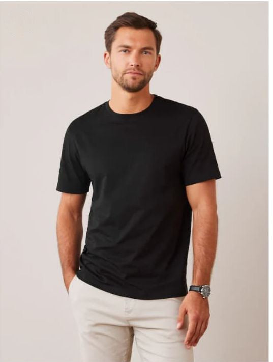 Men's Essential Classic Black Crew Neck T-Shirt