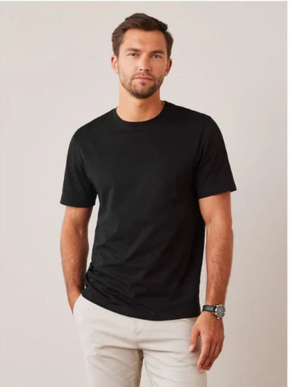 Men's Essential Classic Black Crew Neck T-Shirt