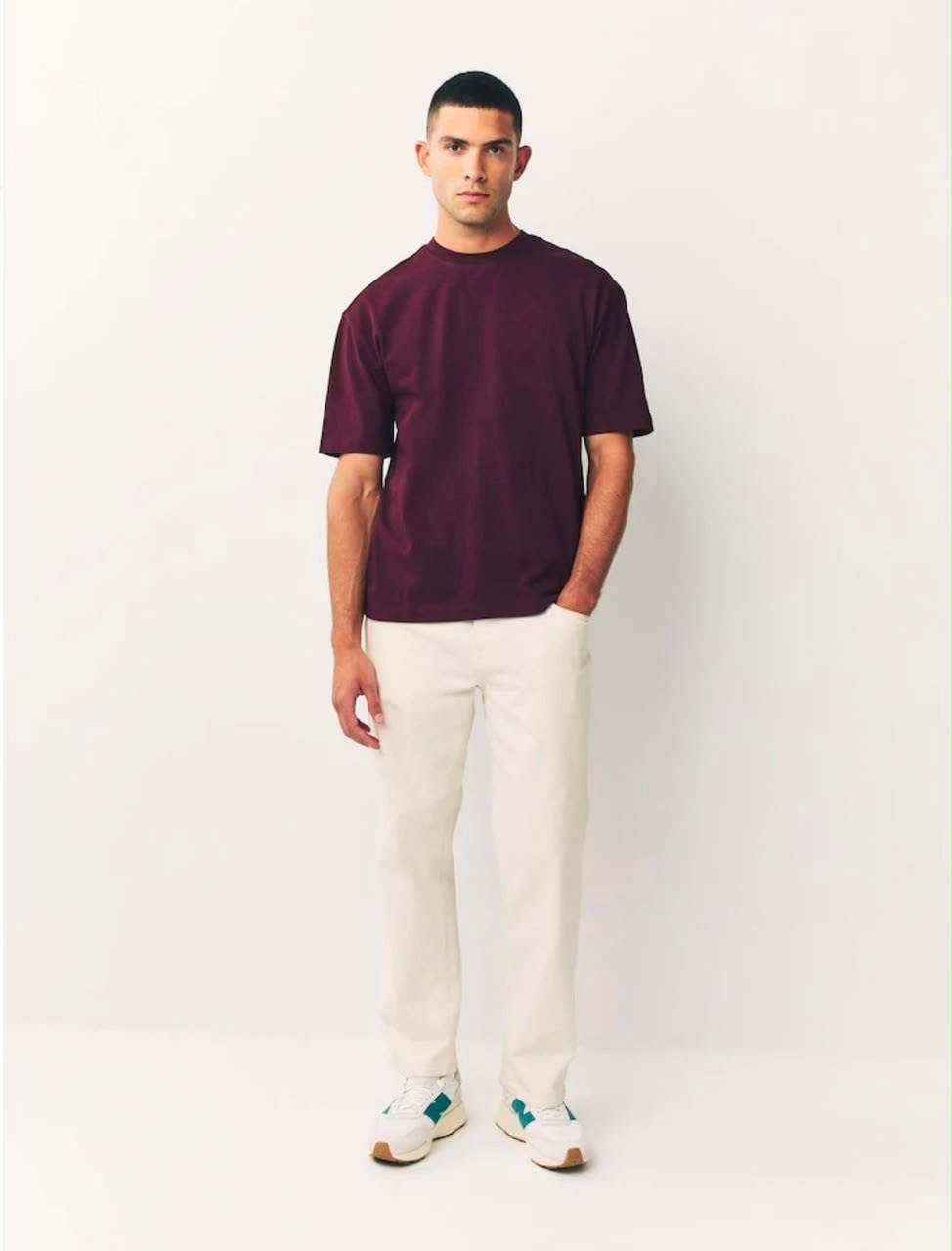 Oversized Relaxed Tee | Deep Maroon