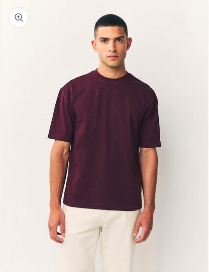 Deep Maroon Oversized Relaxed Tee