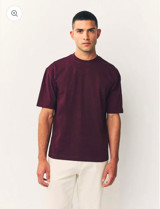 Oversized Relaxed Tee | Deep Maroon