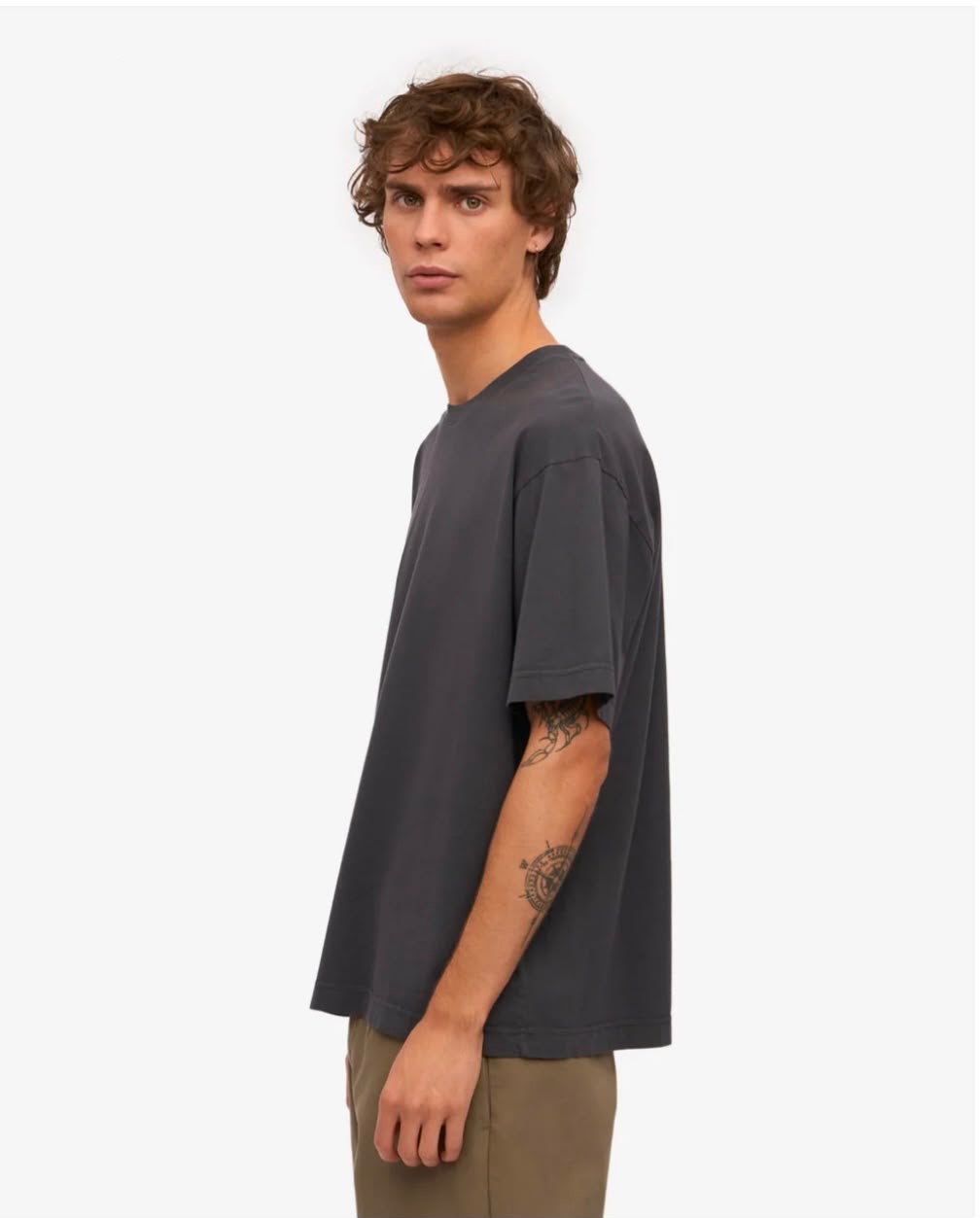 Men's Relaxed Drop-Shoulder Tee (Dark Gray)