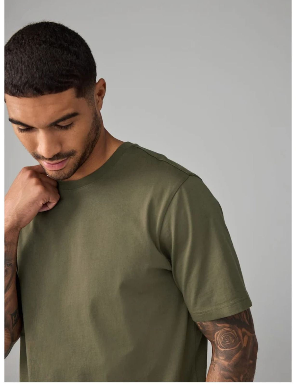 Men's Essential Crew Neck T-Shirt - Olive Green