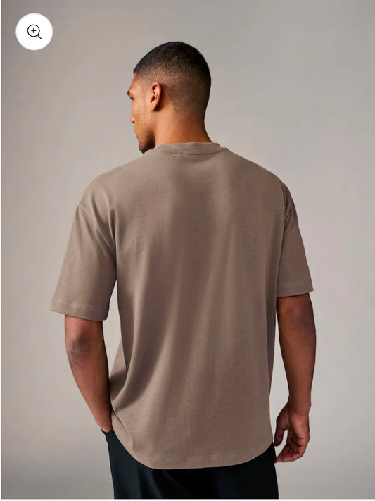 Men's Premium Heavyweight Oversized T-Shirt in Taupe Brown