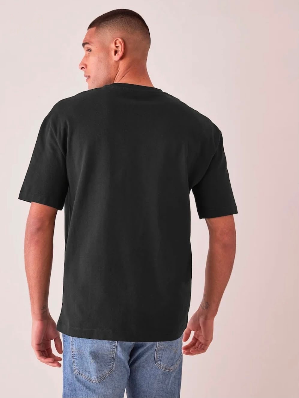 Premium Charcoal Gray Drop Shoulder Oversized Crewneck Tee