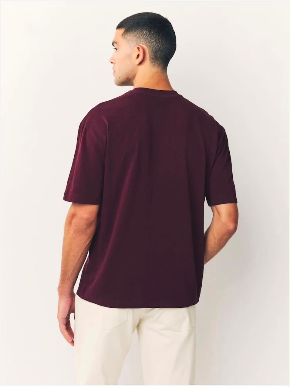 Oversized Relaxed Tee | Deep Maroon