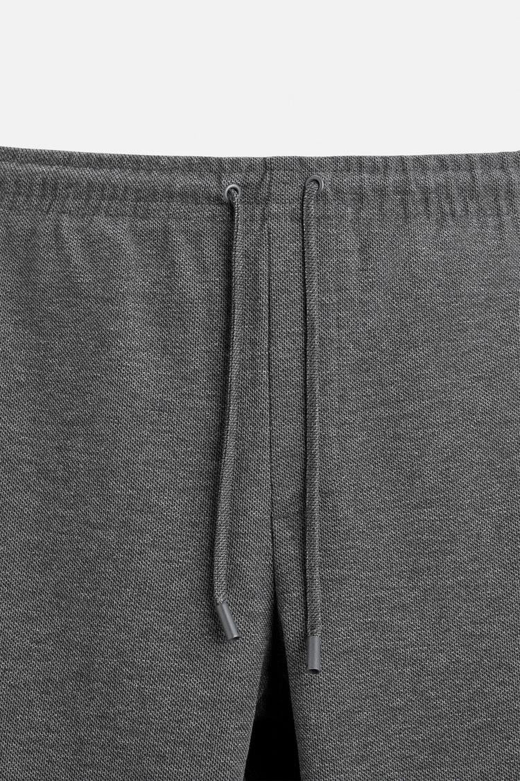 Structured Knit Travel Trousers in Charcoal