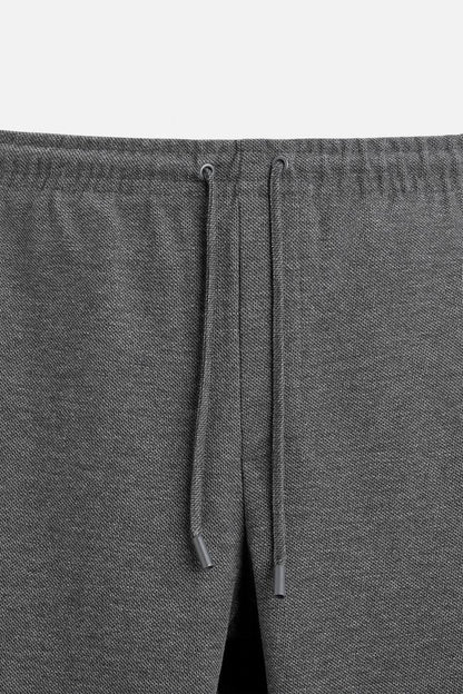 Structured Knit Travel Trousers in Charcoal
